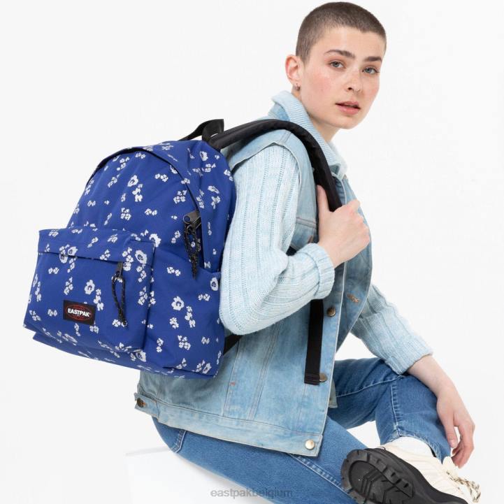 Eastpak gewatteerde pak'r bloem glans marine rugzakken J2ZH140
