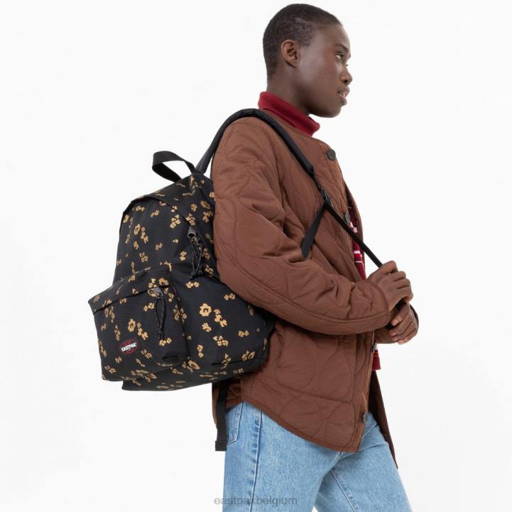 Eastpak gewatteerde pak'r bloem schijnt zwart rugzakken J2ZH137