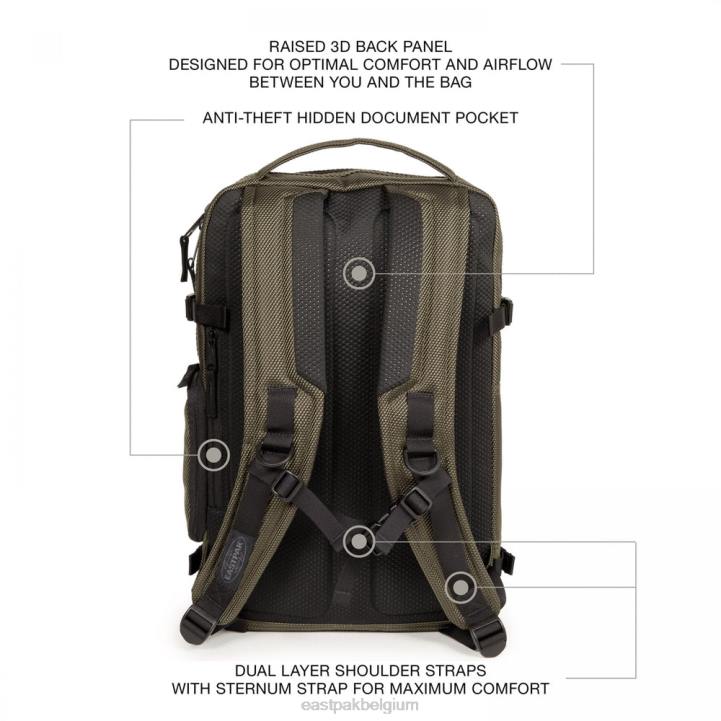 Eastpak tecum m verbind kaki rugzakken J2ZH149