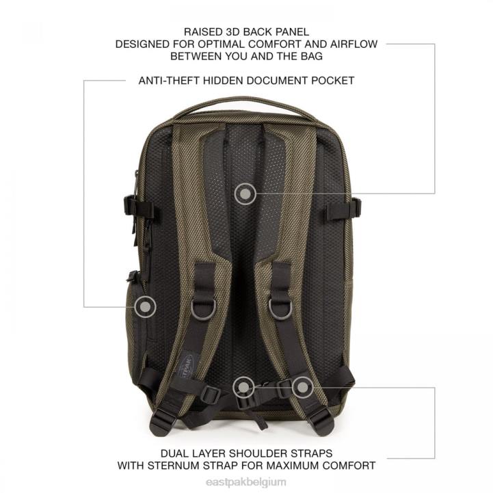 Eastpak tecum s verbind kaki rugzakken J2ZH163