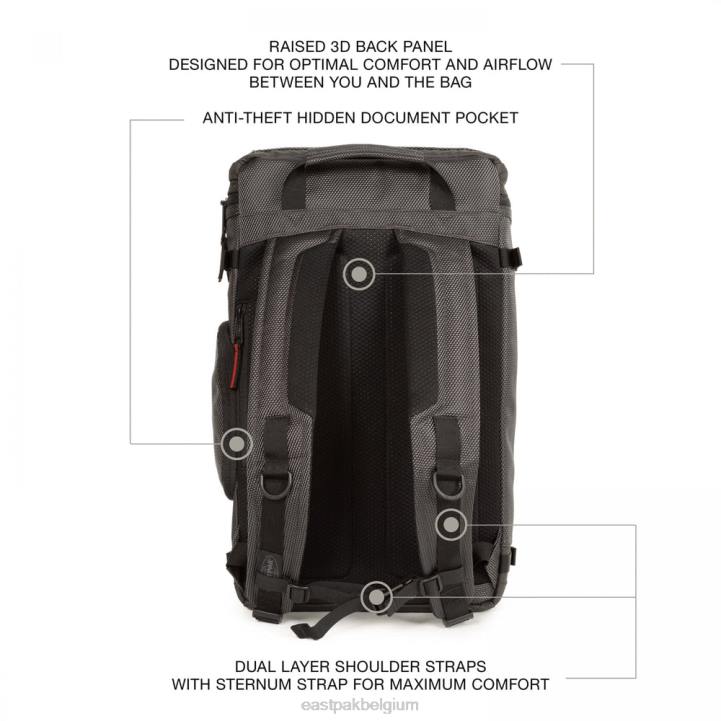 Eastpak tecum top cnnct accent grijs rugzakken J2ZH162