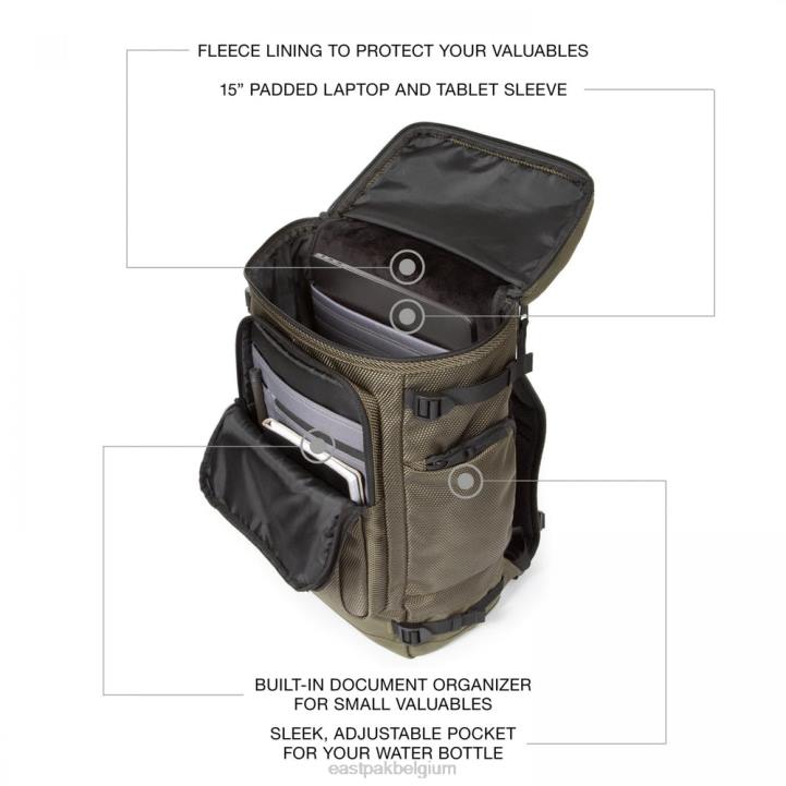 Eastpak tecum top verbind kaki rugzakken J2ZH155