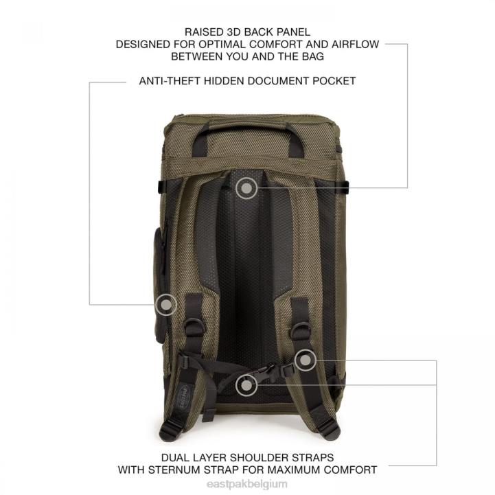 Eastpak tecum top verbind kaki rugzakken J2ZH155
