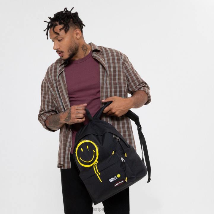 Eastpak gewatteerde pak'r smiley graffiti zwart rugzakken J2ZH3