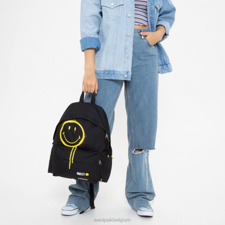 Eastpak gewatteerde pak'r smiley graffiti zwart rugzakken J2ZH3