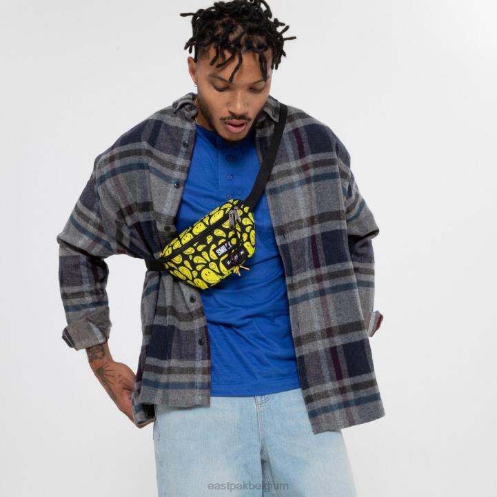 Eastpak springer smiley graffiti geel schoudertas J2ZH267